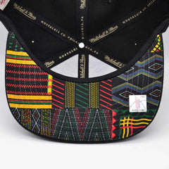 Mitchell And Ness Brooklyn Nets BHM Script Black Metallic Gold Snapback Cap Hat