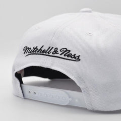 Mitchell And Ness Brooklyn Nets CLASSIC WHITE Black Patch Snapback Cap Hat