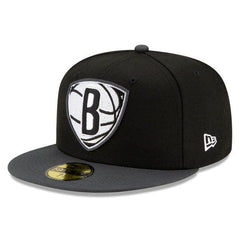 New Era Brooklyn Nets '21 NBA Draft Black Gray 59Fifty 5950 Patch Fitted Cap Hat