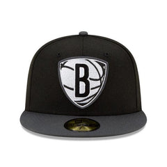 New Era Brooklyn Nets '21 NBA Draft Black Gray 59Fifty 5950 Patch Fitted Cap Hat