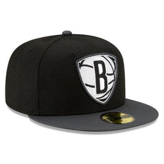 New Era Brooklyn Nets '21 NBA Draft Black Gray 59Fifty 5950 Patch Fitted Cap Hat