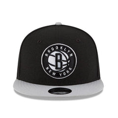 New Era Youth Brooklyn Nets Black White Gray 9Fifty 950 Patch Snapback Cap Hat