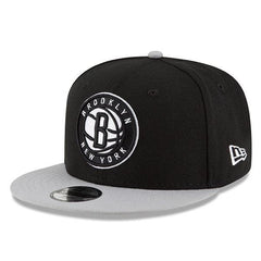 New Era Youth Brooklyn Nets Black White Gray 9Fifty 950 Patch Snapback Cap Hat