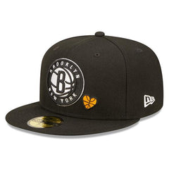 New Era Brooklyn Nets HEART LOVE HUSTLE GAME Black 59Fifty 5950 Patch Fitted Hat
