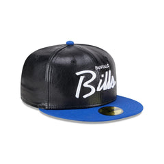 New Era Buffalo Bills Faux Leather Blue White Green 59Fifty 5950 Patch Fitted