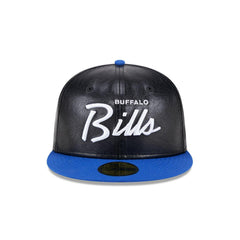 New Era Buffalo Bills Faux Leather Blue White Green 59Fifty 5950 Patch Fitted