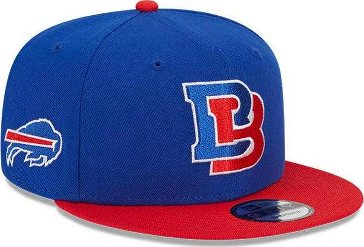 New Era Buffalo Bills Royal Blue Red Gray Black 9Fifty 950 Patch Snapback Hat