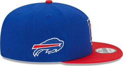 New Era Buffalo Bills Royal Blue Red Gray Black 9Fifty 950 Patch Snapback Hat