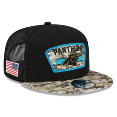 New Era Carolina Panthers '21 Black Camo USA FLAG ARMY 9Fifty 950 Patch Snapback
