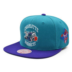 Mitchell And Ness Charlotte Hornets '91 NBA ASG Teal Purple Green Patch Snapback
