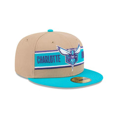 New Era Charlotte Hornets '24 Biege Blue White Grey 59Fifty 5950 Patch Fitted