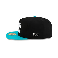New Era Charlotte Hornets Dashmark Mesh Black Teal Gray 59Fifty 5950 Fitted Hat