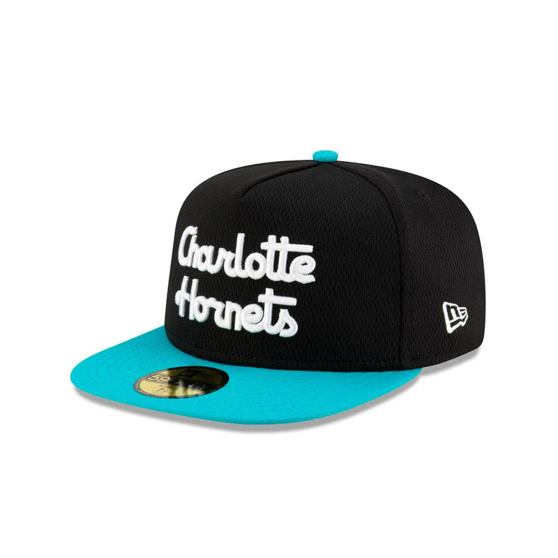New Era Charlotte Hornets Dashmark Mesh Black Teal Gray 59Fifty 5950 Fitted Hat
