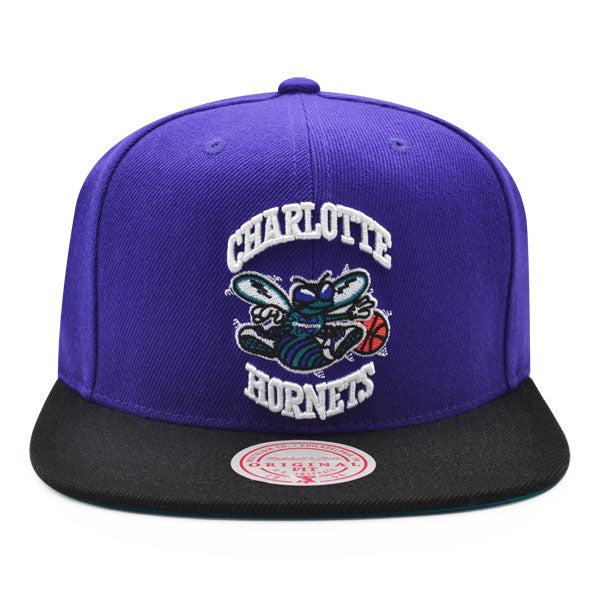 Mitchell And Ness Charlotte Hornets CLASSIC Purple White Black Blue Snapback Hat