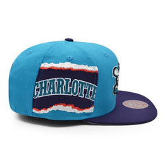 Mitchell And Ness Charlotte Hornets JUMBOTRON Vice Blue Purple Gray Snapback Hat