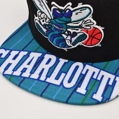 Mitchell And Ness Charlotte Hornets SWINGMAN POP Black White Blue Patch Snapback