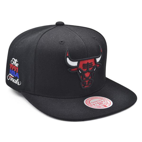 Mitchell And Ness Chicago Bulls 1991 NBA Finals Black White Red Patch Snapback