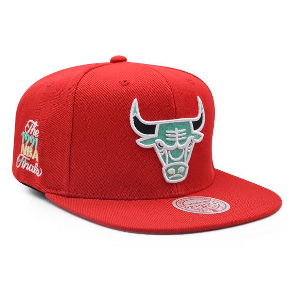 Mitchell And Ness Chicago Bulls '91 NBA FINALS INV LOGO Red Mint Gray Snapback