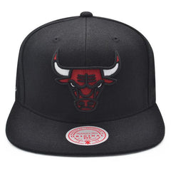 Mitchell And Ness Chicago Bulls 1991 NBA Finals Black White Red Patch Snapback