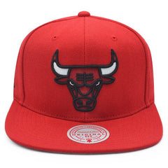 Mitchell And Ness Chicago Bulls 1992 NBA Finals Red White Patch Snapback Cap Hat