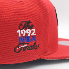 Mitchell And Ness Chicago Bulls 1992 NBA Finals Red White Patch Snapback Cap Hat