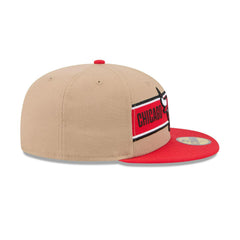 New Era Chicago Bulls '24 Draft Brown Red White Black 59Fifty 5950 Patch Fitted