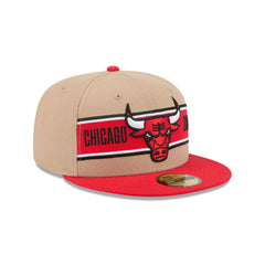New Era Chicago Bulls '24 Draft Brown Red White Black 59Fifty 5950 Patch Fitted