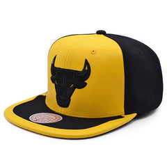 Mitchell And Ness Chicago Bulls Air Jordan DAY ONE Yellow Black Patch Snapback