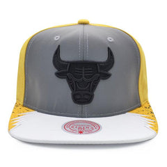 Mitchell And Ness Chicago Bulls Reflective Gray Black White Yellow Snapback Hat