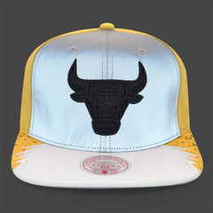 Mitchell And Ness Chicago Bulls Reflective Gray Black White Yellow Snapback Hat