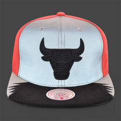 Mitchell And Ness Chicago Bulls Reflective Gray Black White Peach Patch Snapback