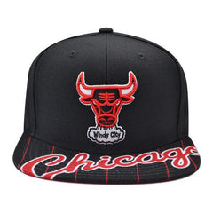 Mitchell And Ness Chicago Bulls SWINGMAN POP Black Red White Patch Snapback Hat