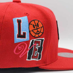 Mitchell And Ness Chicago Bulls ALL LOVE Red White Pink Patch Snapback Cap Hat