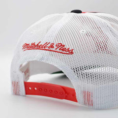 Mitchell And Ness Chicago Bulls RETRO TRUCKER Red Black White Green Snapback Hat