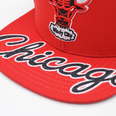 Mitchell And Ness Chicago Bulls SWINGMAN POP Red Black Gray Patch Snapback Hat