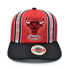 Mitchell And Ness Chicago Bulls RETRO TRUCKER Red Black White Green Snapback Hat