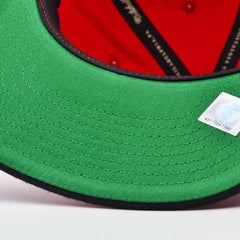 Mitchell And Ness Chicago Bulls Classic 2Tone Red Black Green Patch Snapback Hat