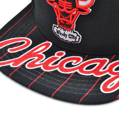 Mitchell And Ness Chicago Bulls SWINGMAN POP Black Red White Patch Snapback Hat