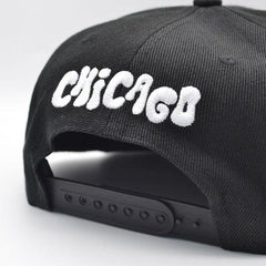 Mitchell And Ness Chicago Bulls CITY LOVE Black Red White Patch Snapback Cap Hat