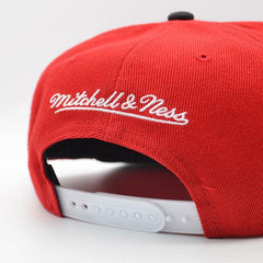 Mitchell And Ness Chicago Bulls CARDINAL Red White Black Patch Snapback Cap Hat