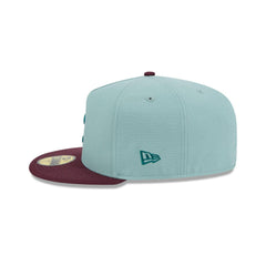 New Era Chicago Cubs Beach Kiss Blue Gray 59Fifty 5950 Patch Fitted Cap Hatt