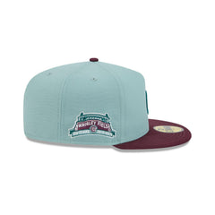 New Era Chicago Cubs Beach Kiss Blue Gray 59Fifty 5950 Patch Fitted Cap Hatt