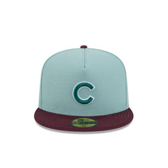 New Era Chicago Cubs Beach Kiss Blue Gray 59Fifty 5950 Patch Fitted Cap Hatt