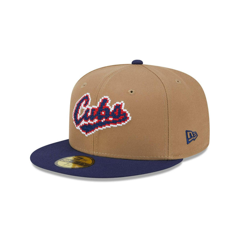 New Era Chicago Cubs Brown Red White Blue Gray 59Fifty 5950 Patch Fitted Cap Hat