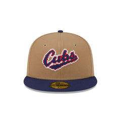 New Era Chicago Cubs Brown Red White Blue Gray 59Fifty 5950 Patch Fitted Cap Hat