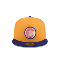 New Era Chicago Cubs 100 Yrs Gold Blue Gray 59Fifty 5950 Patch Fitted Cap Hat