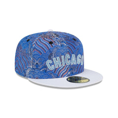 New Era Chicago Cubs Jacquard Crown White Gray 59Fifty 5950 Patch Fitted Cap Hat