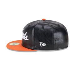 New Era Cincinnati Bengals Faux Leather Black Orange Green 59Fifty 5950 Fitted