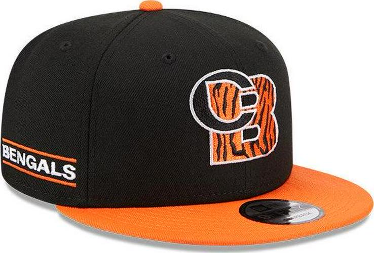 New Era Cincinnati Bengals Black Orange White 9Fifty 950 Patch Snapback Cap Hat