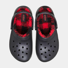 Kids Crocs Classic Buffalo Check PS GS Black Red 210767-001 Clog Sandal Boots